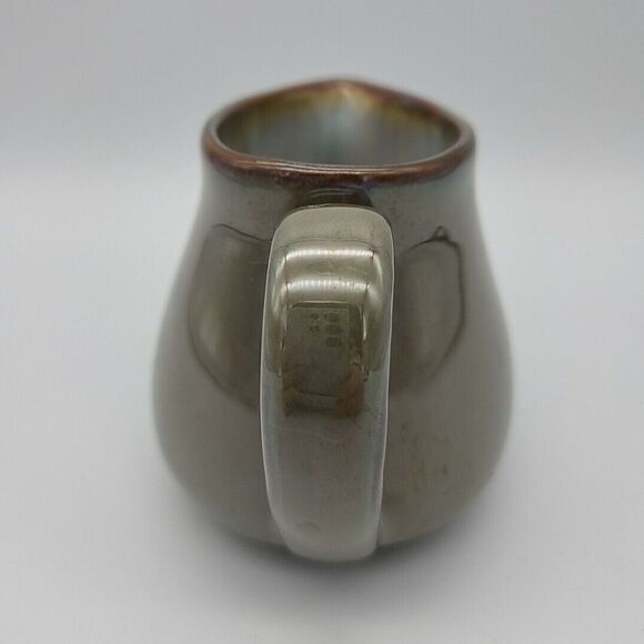 Sango Creamer Pitcher Stoneware Green Brown Glaze Pottery Nice - Picture 2 of 12